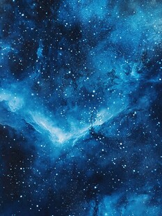 梦幻蓝色星空宇宙图景