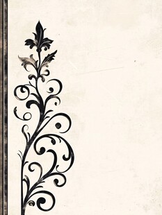 复古花卉边角装饰图案