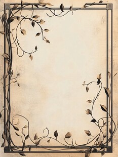 复古藤蔓边框装饰画背景