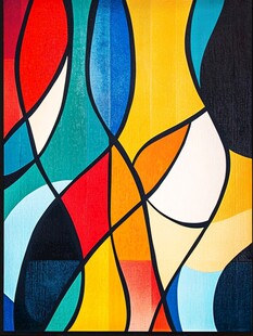 抽象多彩几何线条艺术画