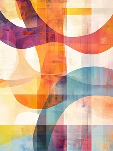 抽象多彩几何线条艺术图案