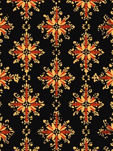黑色底花卉几何图案花纹