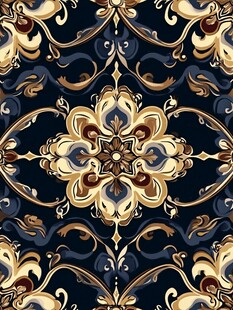 复古华丽花纹图案设计