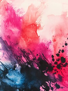 绚丽水彩抽象艺术画作