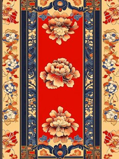 中式牡丹花纹古典图案