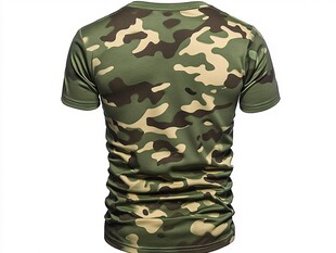 男士迷彩短袖T恤背面