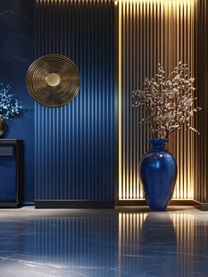 蓝色雅致室内装饰场景