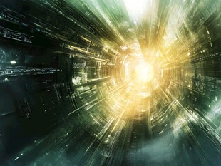 科技光效能量爆发瞬间