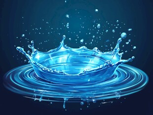 水滴飞溅形成美丽水花