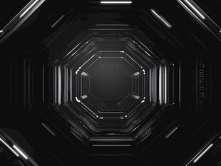 未来感黑色科幻隧道空间