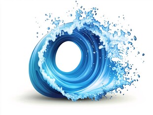 蓝色环形水花动态特效