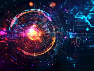 未来科技感炫彩数字空间