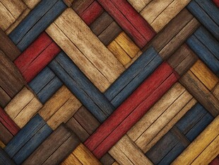 多彩编织木纹图案纹理