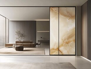 现代轻奢风大理石隔断空间