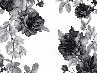 黑白花卉图案