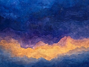 梦幻水彩绘就的天空奇景