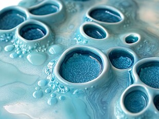 蓝色梦幻液态孔洞纹理