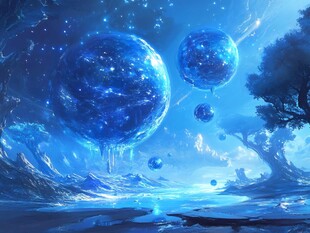 梦幻蓝色星际奇幻景观
