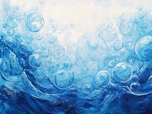 梦幻蓝色海洋泡泡世界