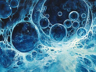 梦幻蓝色气泡艺术图景