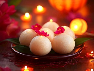 节日甜点摆拍 氛围温馨