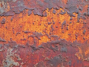 生锈金属表面纹理特写