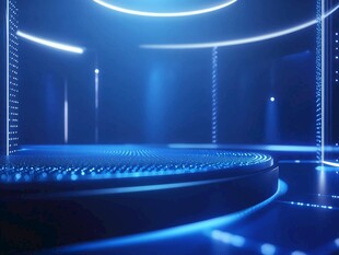 蓝色科技感舞台灯光场景