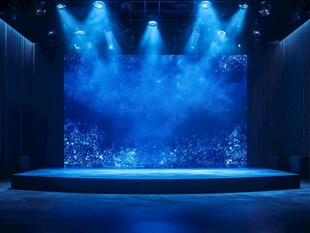梦幻蓝色舞台灯光场景