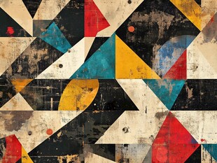 抽象几何复古风格艺术图案