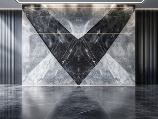 现代大理石纹理墙面空间