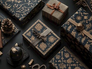 精致复古风礼品包装展示