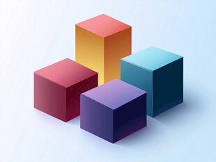 多彩立体方块组合