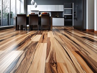 现代风厨房的木质地板魅力