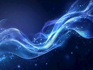 梦幻蓝色流动光效背景图