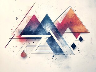 抽象几何水彩风格图案