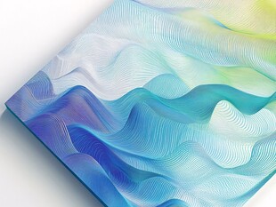 梦幻渐变海浪纹理画布