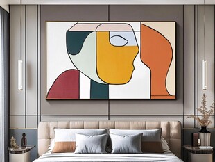 床头抽象艺术画装饰空间