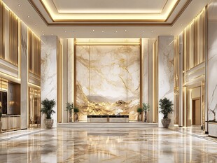 豪华大理石装饰酒店大堂
