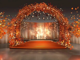 秋日浪漫婚礼舞台场景