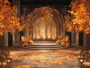 秋日浪漫婚礼场地布置