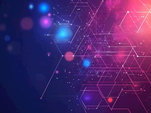 梦幻炫彩科技感几何背景图