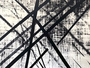 黑白线条抽象艺术画作