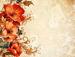 复古花卉装饰背景图