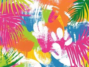 热带风情多彩植物图案