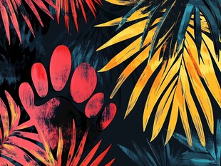 热带风情植物印花图案