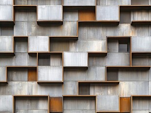 几何方块构成的创意墙面