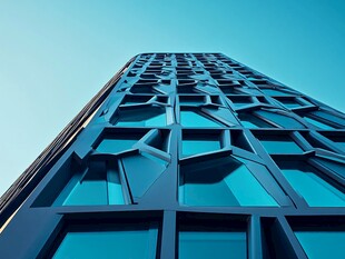 现代几何风格摩天大楼外观