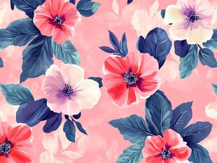 粉色花卉图案背景设计