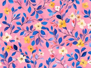 粉色花卉枝叶图案背景