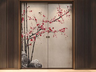 中式双门梅花装饰艺术